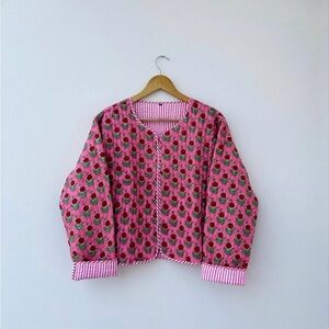 Pink Floral Quilted Jacket